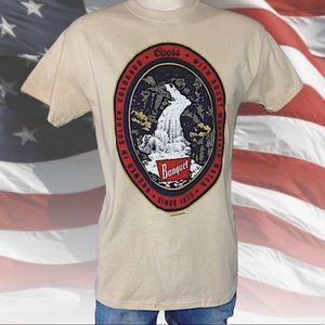NWT Official Coors Banquet Vintage Waterfall Oval T-Shirt sz M